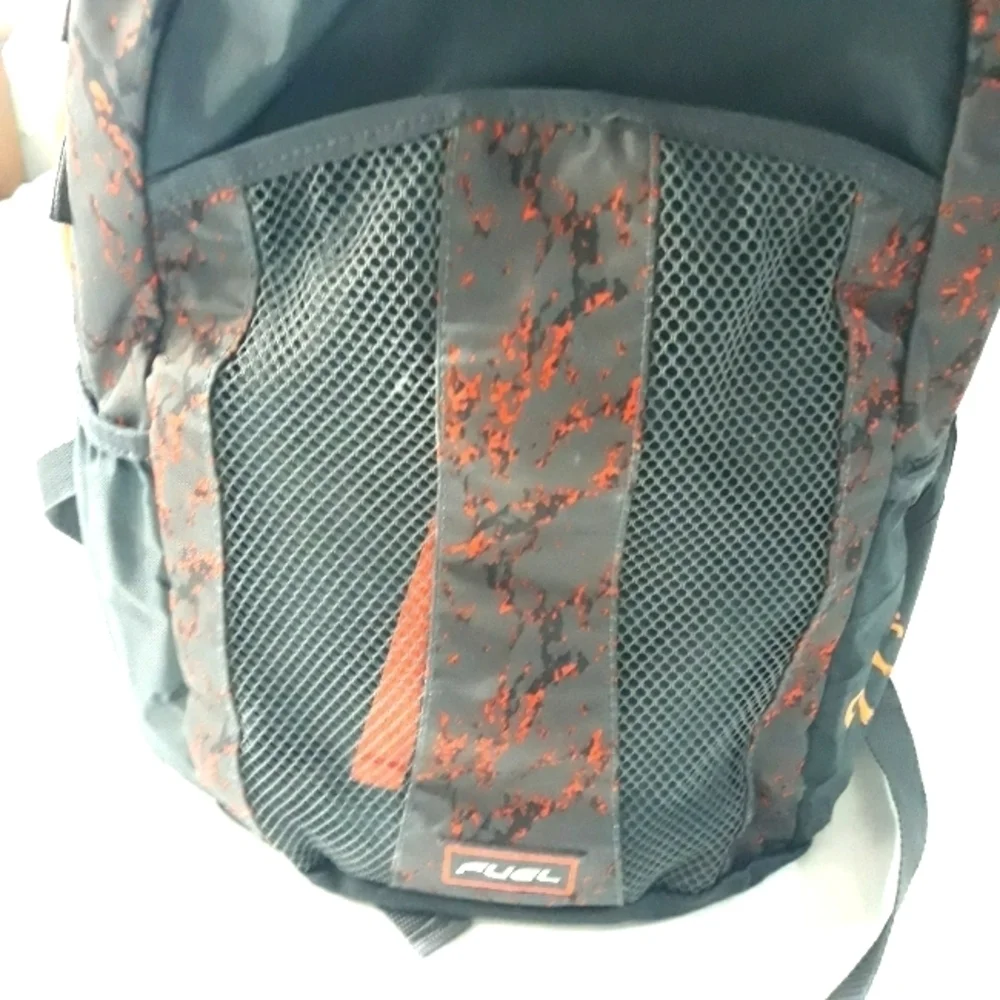 Fuel Backpack Unisex School Backpack with Laptop Pouch Black & Orange Lightweigh